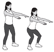 Ilustração AAOS do exercício: Agachamento