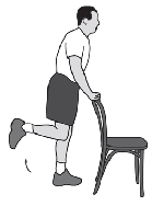 Ilustração AAOS do exercício: Flexão dos joelhos em pé