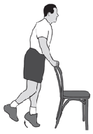 Ilustração AAOS do exercício: Elevação da panturrilha