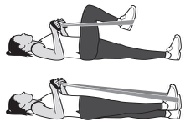 Ilustração AAOS do exercício: Leg press com faixa elástica