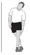 Ilustração AAOS: Alongamento da banda iliotibial em pé